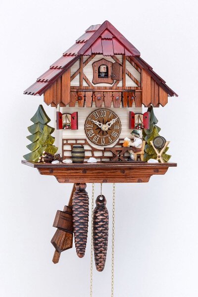 Cuckoo Clock Black Forest House - Beer Drinker- 1-day movement - Hekas 1640EX